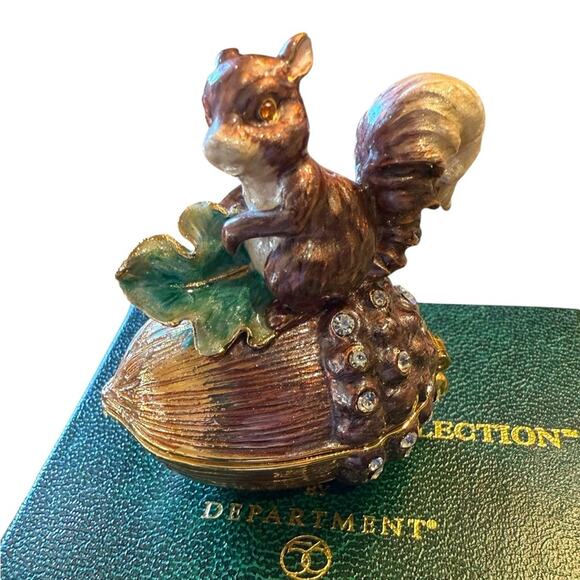 Department 56 Other - Department 56 Bejewled Collection Squirrel on Nut Trinket Box with Crystals